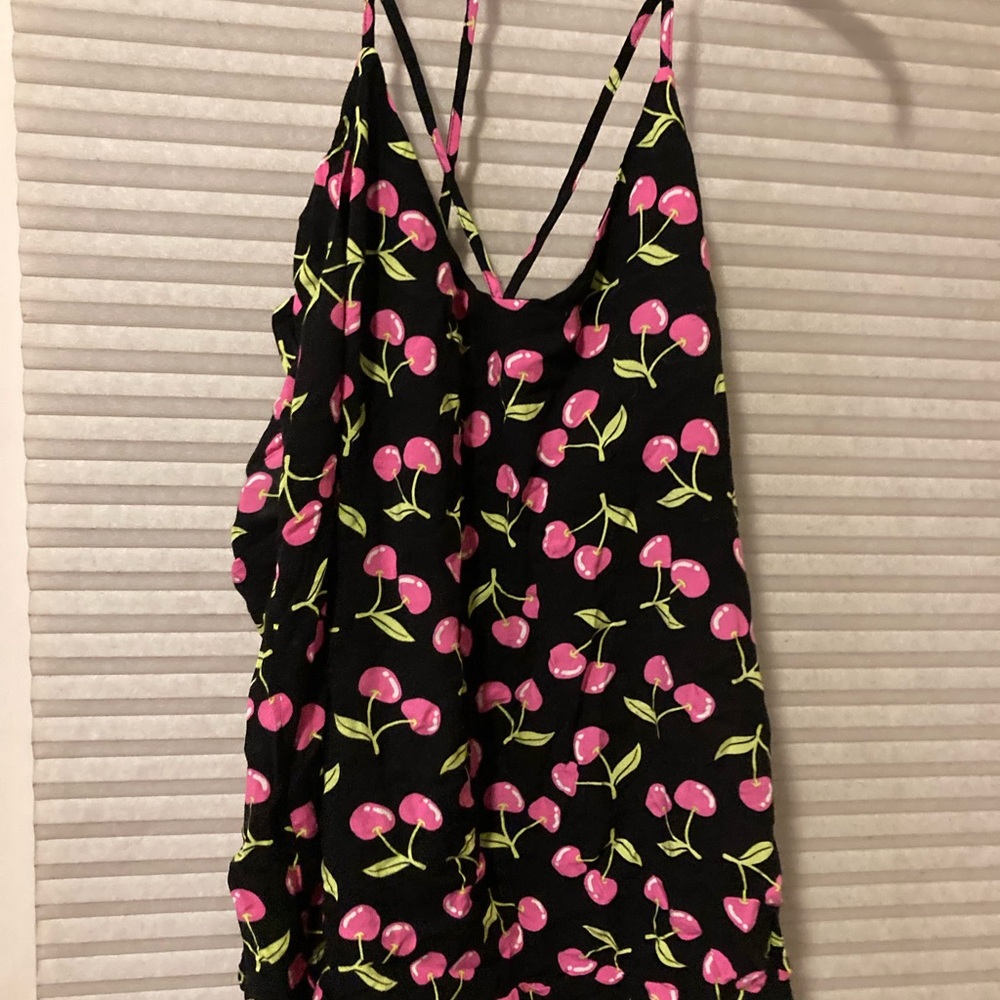 Cute black n pink cherry halter top